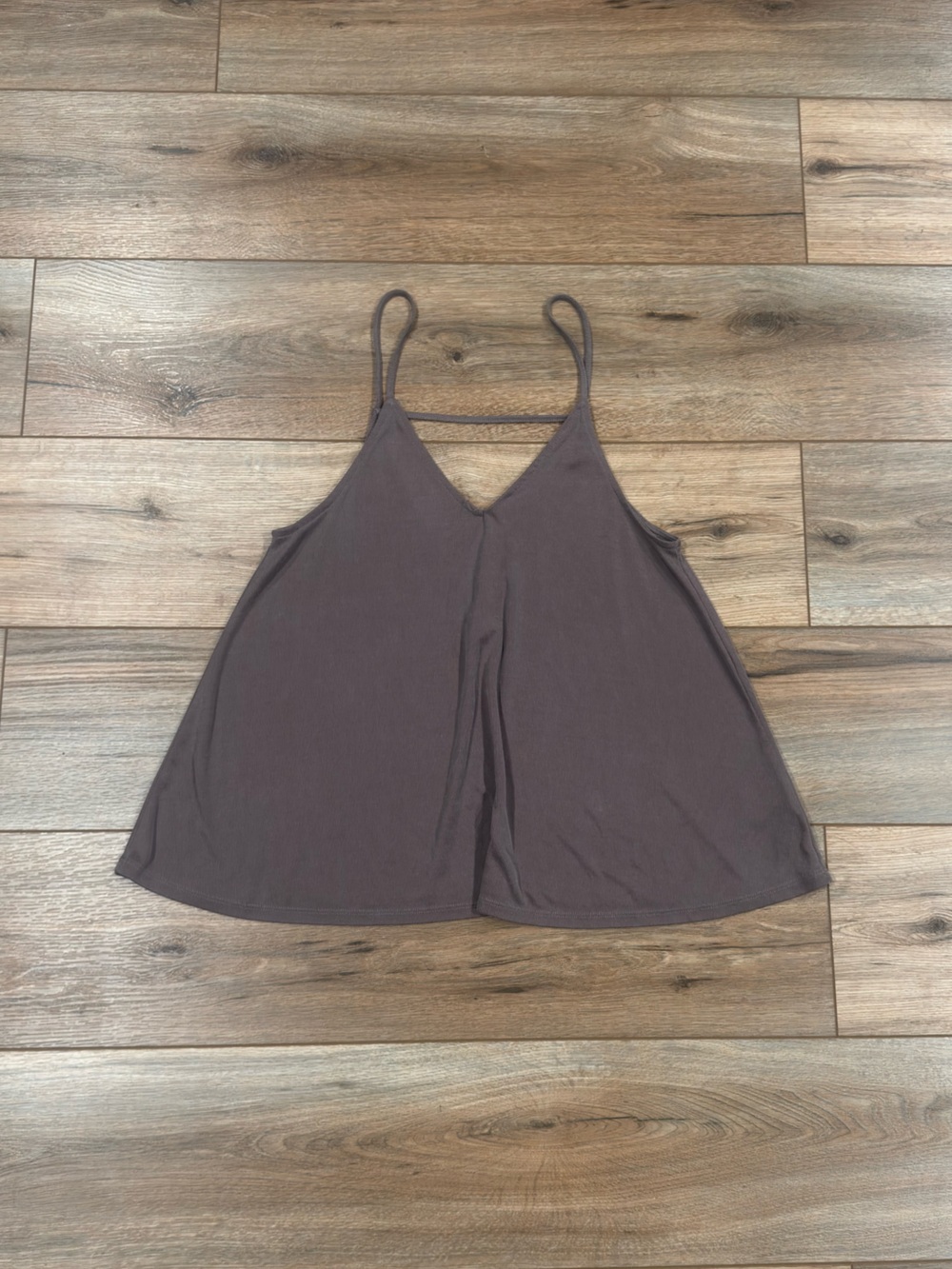 SILENCE + NOISE Basic Casual Summer Boho Flowy Ash Brown Tank Top | Size XS